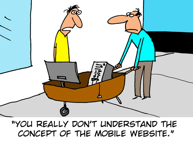 Mobile Website Cartoon