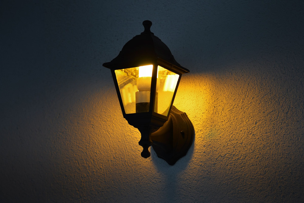 Gold Light bulb on the porch